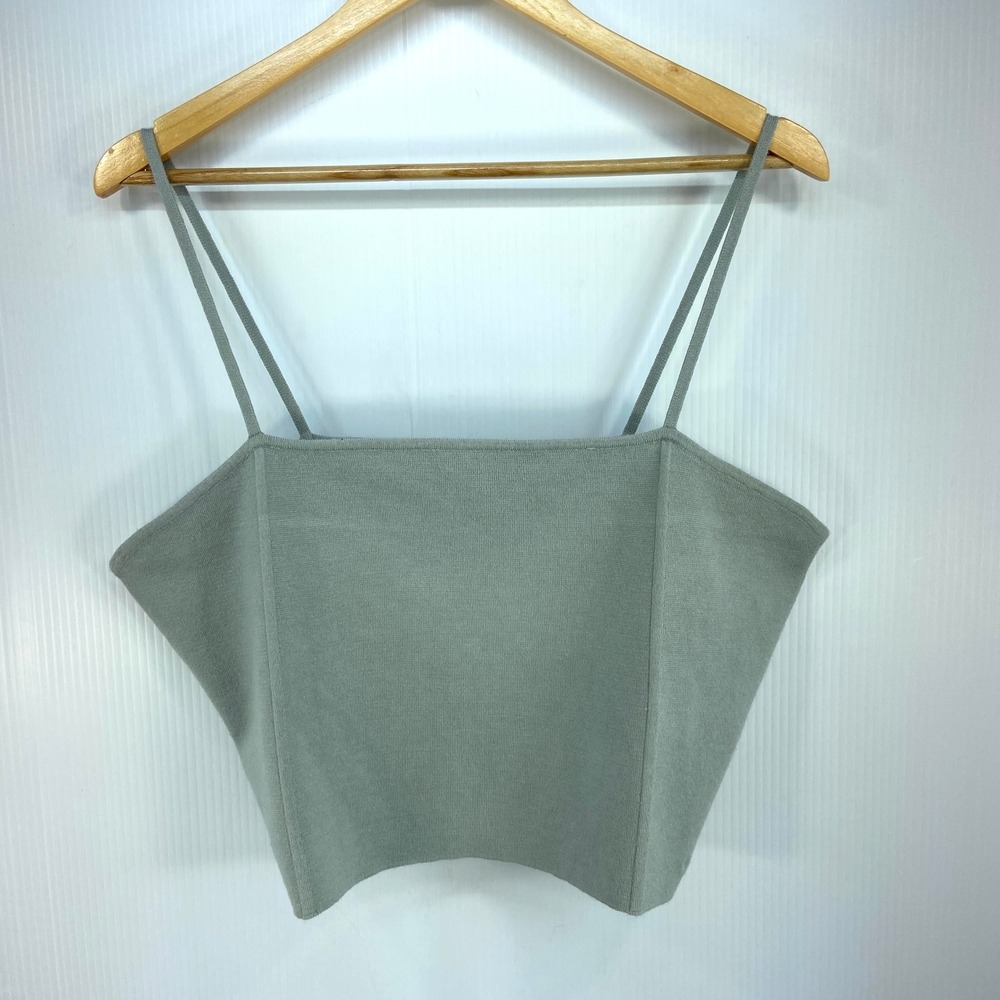 Express‎ Gray Knit Cropped Tank Top Camisole Womens XL